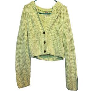 Free People Neon Yellow Knit Cardigan